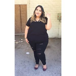 Deep Scoop Neck T-Shirt